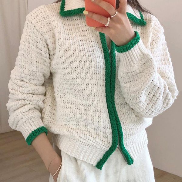 women's knits & tees chic knit long sleeve cardigans for women casual turn-down collar cropped 2021 fall pullovers sweater korea style, White
women's knits & tees chic knit long sleeve cardigans for women casual turn-down collar cropped 2021 fall pullovers sweater korea style, White