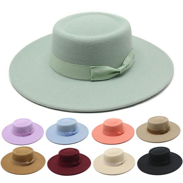 wide brim hats 2021 winter fedora for women fashion flat wool felt jazz men red goth vintage wedding hat cap, Blue;gray
wide brim hats 2021 winter fedora for women fashion flat wool felt jazz men red goth vintage wedding hat cap, Blue;gray