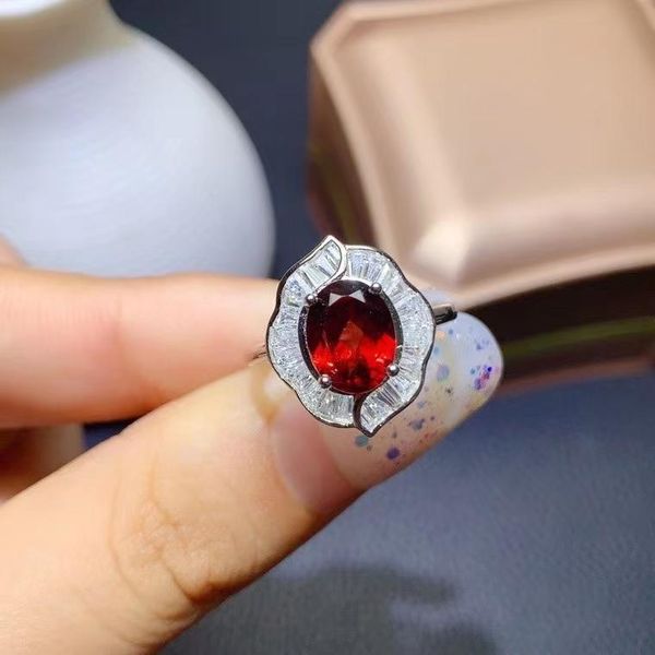 cluster rings pure natural mozambique garnet ring 925 sterling silver inlaid women's luxury engagement jewelry support detection, Golden;silver
cluster rings pure natural mozambique garnet ring 925 sterling silver inlaid women's luxury engagement jewelry support detection, Golden;silver