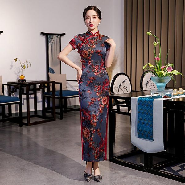 small wide side long short sleeve cheongsam 2021 spring and summer retro-improved chinese style daily skirt ethnic clothing, Red
small wide side long short sleeve cheongsam 2021 spring and summer retro-improved chinese style daily skirt ethnic clothing, Red
