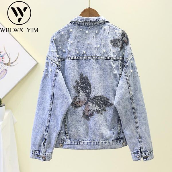 women's jackets jeans jacket women fashion beading denim hole pocket long sleeve short coat female spring autumn loose, Black;brown
women's jackets jeans jacket women fashion beading denim hole pocket long sleeve short coat female spring autumn loose, Black;brown