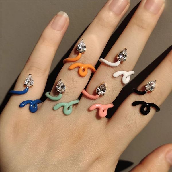 colorful dripping oil rhinestone twised ring snake shape geometric irregular open rings for women girls party jewelry, Silver
colorful dripping oil rhinestone twised ring snake shape geometric irregular open rings for women girls party jewelry, Silver