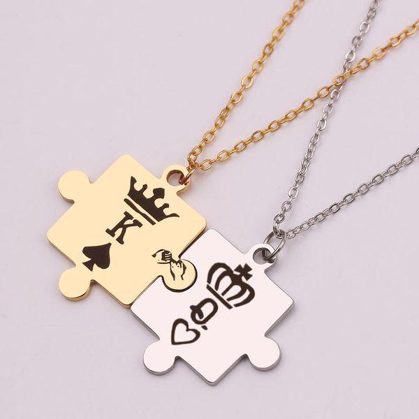 pendant necklaces romantic couple lovers pendants titanium steel smooth puzzle for lover valentine gift, Silver
pendant necklaces romantic couple lovers pendants titanium steel smooth puzzle for lover valentine gift, Silver