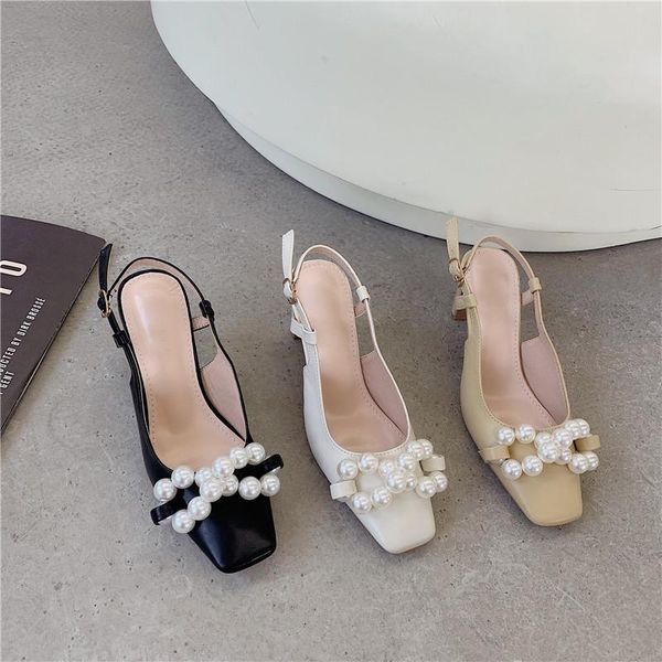 sandals 2021 slingback women high heel pumps shoes pearl bow-knot elegant square toe wedding party zapatos mujer, Black
sandals 2021 slingback women high heel pumps shoes pearl bow-knot elegant square toe wedding party zapatos mujer, Black