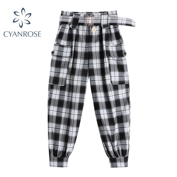 plaid harem pants korean chic high waist belt stylish pocket pencil trousers vintage casual office lady baggy ulzzang pants 210417, Black;white
plaid harem pants korean chic high waist belt stylish pocket pencil trousers vintage casual office lady baggy ulzzang pants 210417, Black;white