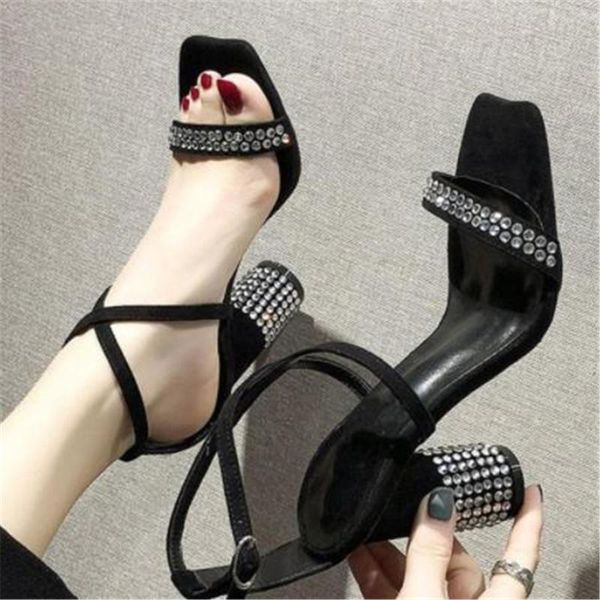european shoes word buckle high heels 2021 summer korean women's black rhinestone sandals fashion
european shoes word buckle high heels 2021 summer korean women's black rhinestone sandals fashion