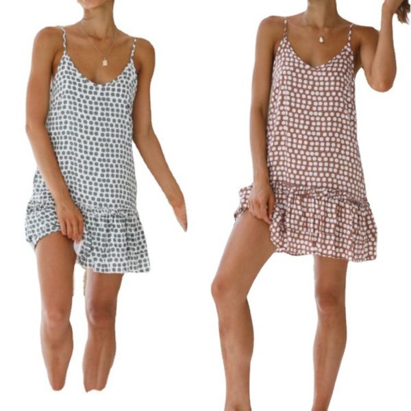women's dresses 2021 summer suspender open ba wave point jumpsuit short skirt, Black;gray
women's dresses 2021 summer suspender open ba wave point jumpsuit short skirt, Black;gray