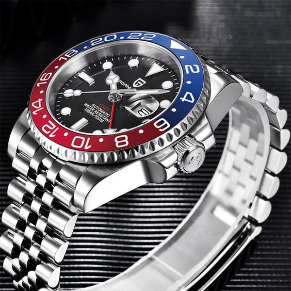 wristwatches pagani design gmt men mechanical brand stainless steel sports waterproof automatic watch relogio masculino, Slivery;brown
wristwatches pagani design gmt men mechanical brand stainless steel sports waterproof automatic watch relogio masculino, Slivery;brown