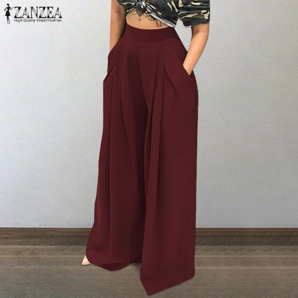 women's pants & capris summer high waist solid long trousers zanzea fashion women wide leg casual loose pantalon office work palazzo ov, Black;white
women's pants & capris summer high waist solid long trousers zanzea fashion women wide leg casual loose pantalon office work palazzo ov, Black;white