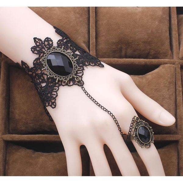 charm bracelets black lace bracelet finger hand chain harness women metal crystal steampunk lady vintage jewelry, Golden;silver
charm bracelets black lace bracelet finger hand chain harness women metal crystal steampunk lady vintage jewelry, Golden;silver