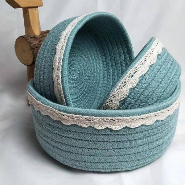 storage baskets cotton bread basket woven finishing nordic style box for sundries deskdebris thread home organizer
storage baskets cotton bread basket woven finishing nordic style box for sundries deskdebris thread home organizer