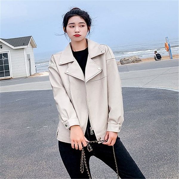 women's jackets spring autumn pu faux leather jacket women korean loose zipper fashion clothes ladies plus size short, Black;brown
women's jackets spring autumn pu faux leather jacket women korean loose zipper fashion clothes ladies plus size short, Black;brown