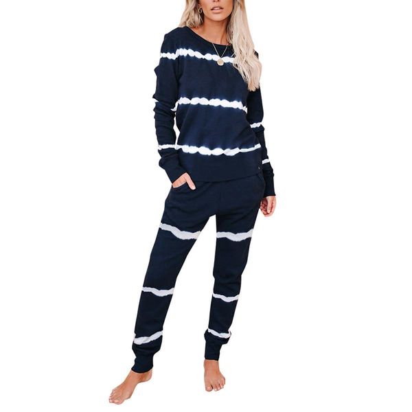 women sleepwear fashion ladies homewear suit spring autumn winter casual striped long sleeve bell trousers 2pc set dark blue, Black;red
women sleepwear fashion ladies homewear suit spring autumn winter casual striped long sleeve bell trousers 2pc set dark blue, Black;red