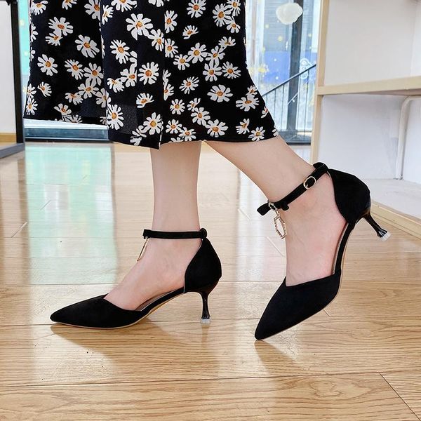 dress shoes crystal pendant flock high heels women pointed toe sandals summer elegant office buckle pumps thin heel 2021, Black
dress shoes crystal pendant flock high heels women pointed toe sandals summer elegant office buckle pumps thin heel 2021, Black