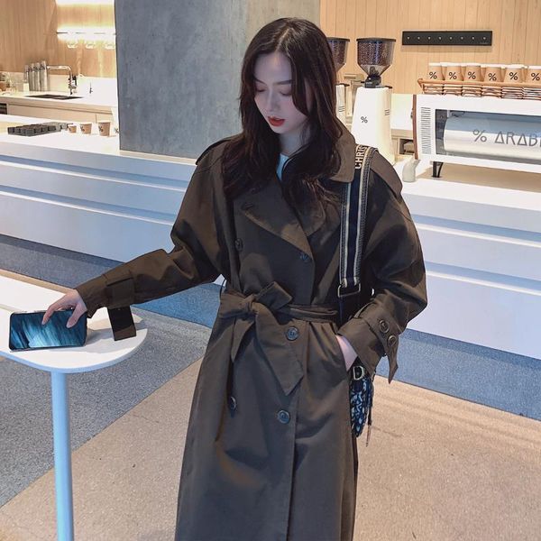 women's trench coats 2021 arrivals brown medium long double breasted coat waist manteau femme moda mujer favourite regular, Tan;black
women's trench coats 2021 arrivals brown medium long double breasted coat waist manteau femme moda mujer favourite regular, Tan;black