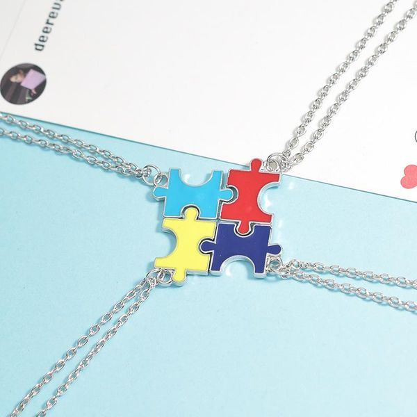 summer necklace good friend series creative colorful four petal puzzle collarbone chain women's jewelry pendant necklaces, Silver
summer necklace good friend series creative colorful four petal puzzle collarbone chain women's jewelry pendant necklaces, Silver