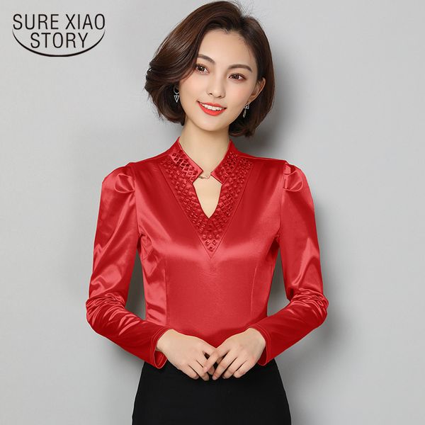 arrived spring blouse women v-collar shirts female long sleeve bottom office lady slim clothing d476 30 210521, White
arrived spring blouse women v-collar shirts female long sleeve bottom office lady slim clothing d476 30 210521, White