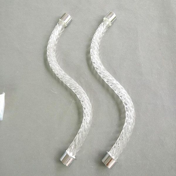 chandelier crystal 2pcs/lot 12"300mm)x70mm transparent twisted arm elbow "s" arch pipe with silver cap lighting accessories
chandelier crystal 2pcs/lot 12"300mm)x70mm transparent twisted arm elbow "s" arch pipe with silver cap lighting accessories