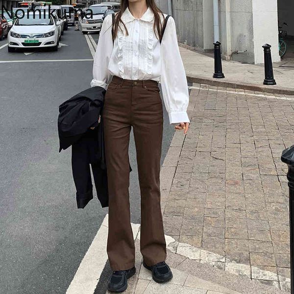 nomikuma casual pants women retro high waist slim stretch micro-flared trousers autumn all-match pantalones femme 3d682 210514, Black;white
nomikuma casual pants women retro high waist slim stretch micro-flared trousers autumn all-match pantalones femme 3d682 210514, Black;white