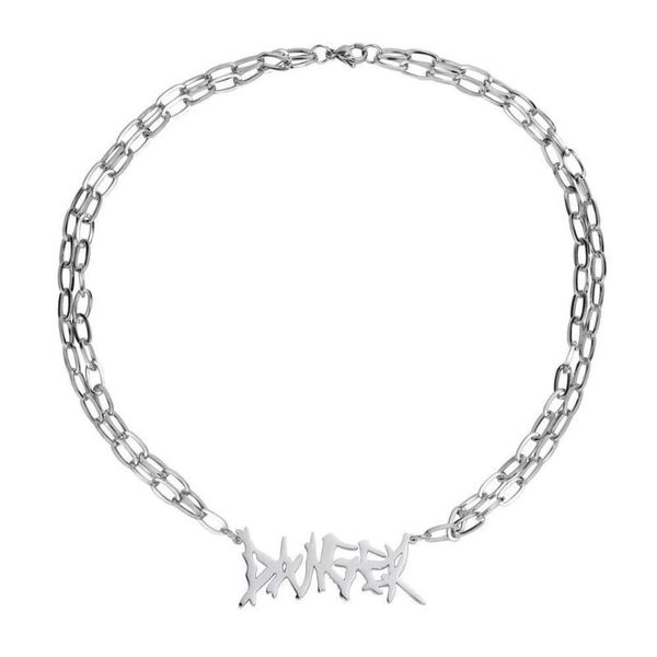 chains fashion accessories titanium thorn letter necklace multi-layer for men and women dark punk, Silver
chains fashion accessories titanium thorn letter necklace multi-layer for men and women dark punk, Silver