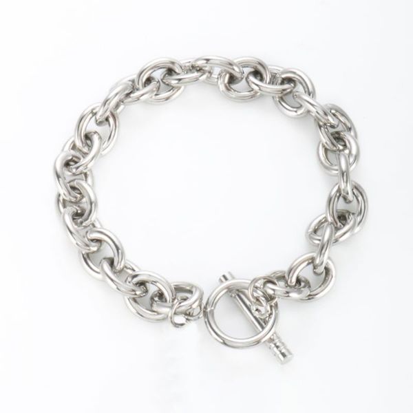 link, chain stainless steel silver color round link bracelet ot buckle for women fashion jewelry gift, Black
link, chain stainless steel silver color round link bracelet ot buckle for women fashion jewelry gift, Black