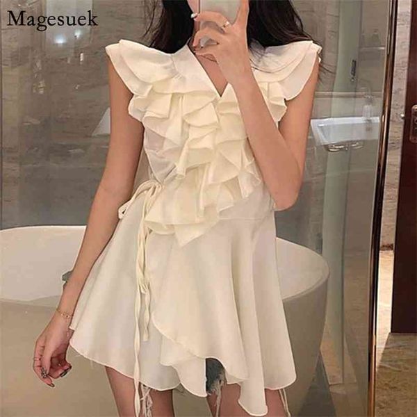 korean sleeveless ruffles chiffon shirt female fashion elegant v neck white blouse women lace-up loose pink 14538 210512
korean sleeveless ruffles chiffon shirt female fashion elegant v neck white blouse women lace-up loose pink 14538 210512