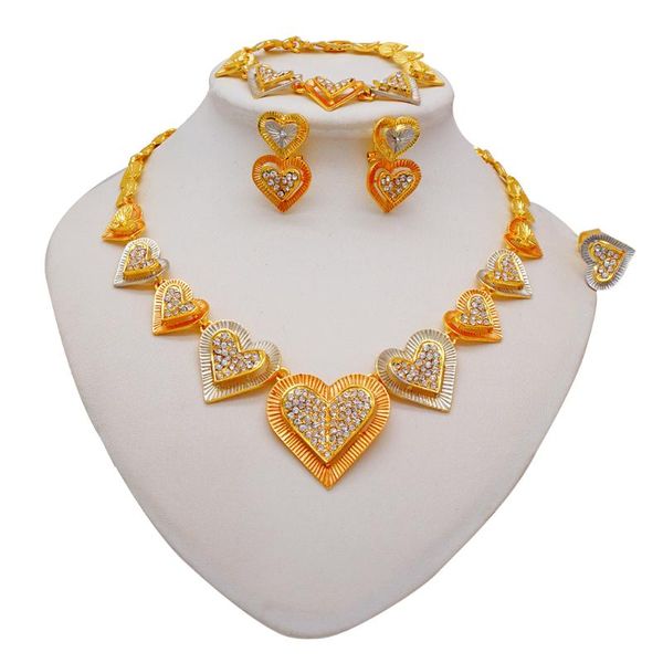 earrings & necklace fashion 24k jewelry dubai heart shape jewellery set for women bride wedding gold ring earring nigeria gifts, Silver
earrings & necklace fashion 24k jewelry dubai heart shape jewellery set for women bride wedding gold ring earring nigeria gifts, Silver