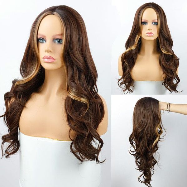 long wavy synthetic wigs ombre brown middle part natural hair for women cosplay heat resistant fiber1, Black
long wavy synthetic wigs ombre brown middle part natural hair for women cosplay heat resistant fiber1, Black