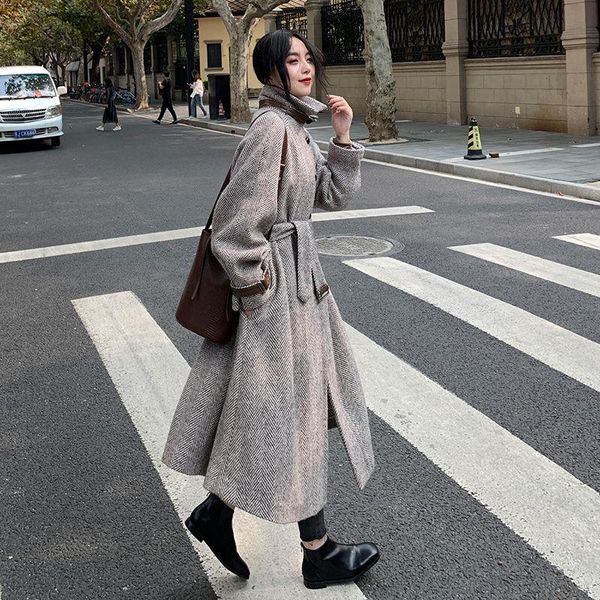 winter korean woolen coat for female mid-length retro loose single breasted sashes fashion windbreaker jacket y360 women's wool & blend, Black
winter korean woolen coat for female mid-length retro loose single breasted sashes fashion windbreaker jacket y360 women's wool & blend, Black