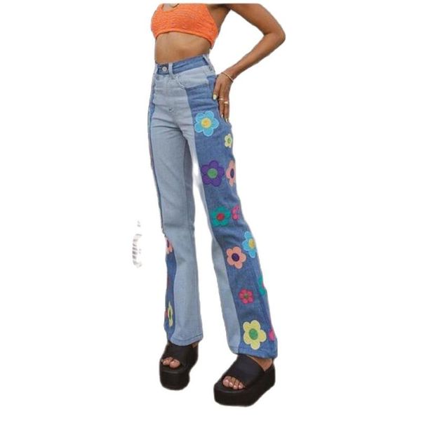 women's jeans europe-usa style cowboy ankle-length pants women/girl 100%cotton high waist patch designs flowers embroidery micro flared, Blue
women's jeans europe-usa style cowboy ankle-length pants women/girl 100%cotton high waist patch designs flowers embroidery micro flared, Blue