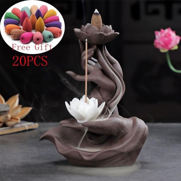 zen buddha hand incense burners backflow burner holder lotus home decor stick aroma tower censer with20pcs cones fragrance lamps
zen buddha hand incense burners backflow burner holder lotus home decor stick aroma tower censer with20pcs cones fragrance lamps