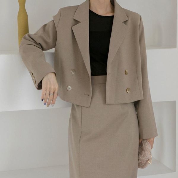 women's jackets 2021 army green blazer women cropped short v neck solid double-breasted casual long sleeve streetwear office work 5130, Black;brown
women's jackets 2021 army green blazer women cropped short v neck solid double-breasted casual long sleeve streetwear office work 5130, Black;brown