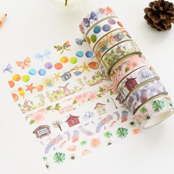 craft tools cute watercolor hand ledger tape for cups, notepads, po , gift packaging diy decoration color 15mmx10m
craft tools cute watercolor hand ledger tape for cups, notepads, po , gift packaging diy decoration color 15mmx10m