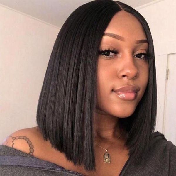 short bob lace front wigs straight human hair 13x4 frontal swiss wig for black women.1, Black;brown
short bob lace front wigs straight human hair 13x4 frontal swiss wig for black women.1, Black;brown