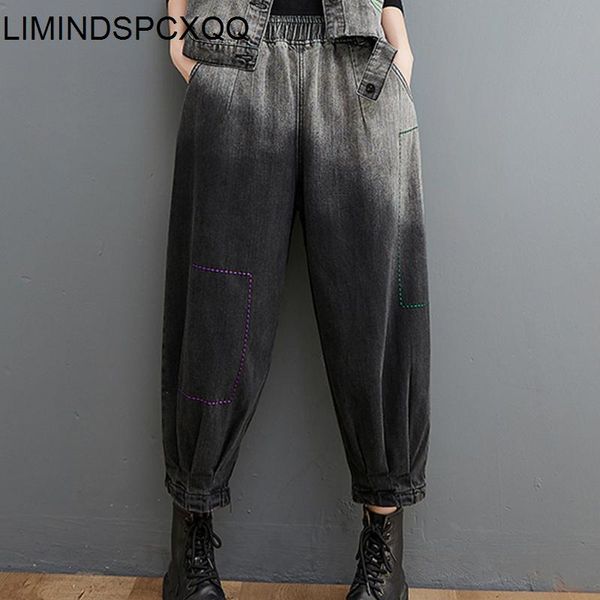 women's jeans limindspcxqq 2021 black casual punk womens autumn british ladies vintage denim pants loose elastic design harem trouser, Blue
women's jeans limindspcxqq 2021 black casual punk womens autumn british ladies vintage denim pants loose elastic design harem trouser, Blue