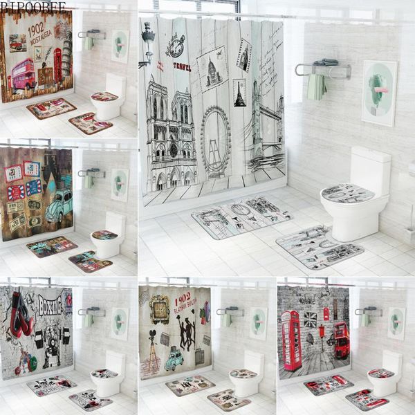 british style architectural printing shower curtain retro bathroom curtains toilet lid cover floor mat non slip carpet bath rugs
british style architectural printing shower curtain retro bathroom curtains toilet lid cover floor mat non slip carpet bath rugs