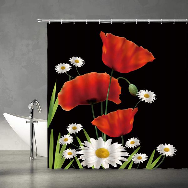 poppy shower curtain red poppies and white daisy flower garden rural floral black yellow green art modern fashion fabric
poppy shower curtain red poppies and white daisy flower garden rural floral black yellow green art modern fashion fabric