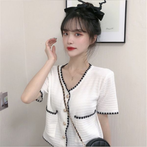 t-shirt t-shirt summer 2020 new cardigan v-neck short sleeve ice silk sweater, White
t-shirt t-shirt summer 2020 new cardigan v-neck short sleeve ice silk sweater, White