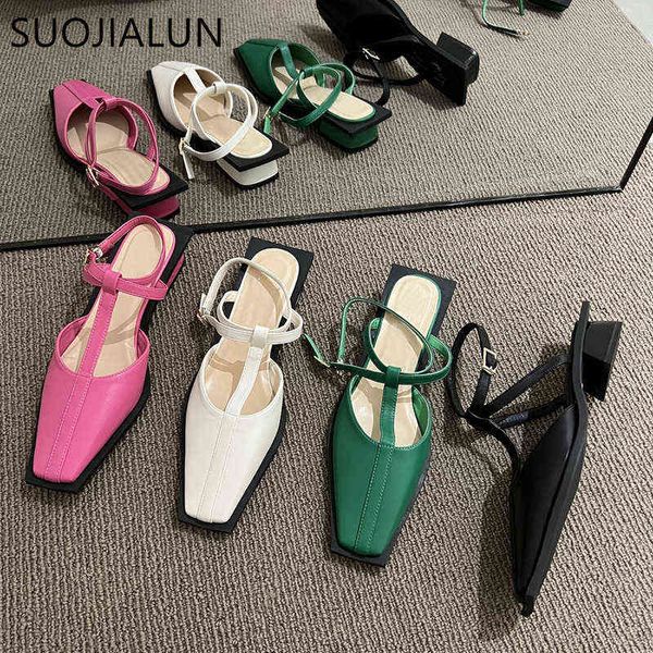 dress shoes suojialun spring new women sandal square low heel ankle buckle shallow ladies mules casual outdoor party 220303, Black
dress shoes suojialun spring new women sandal square low heel ankle buckle shallow ladies mules casual outdoor party 220303, Black