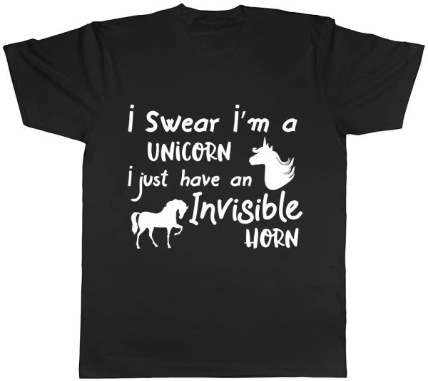 I Swear I'm a Unicorn I just have an Invisible Horn Ladies Womens T-Shirt, White;black
I Swear I'm a Unicorn I just have an Invisible Horn Ladies Womens T-Shirt, White;black