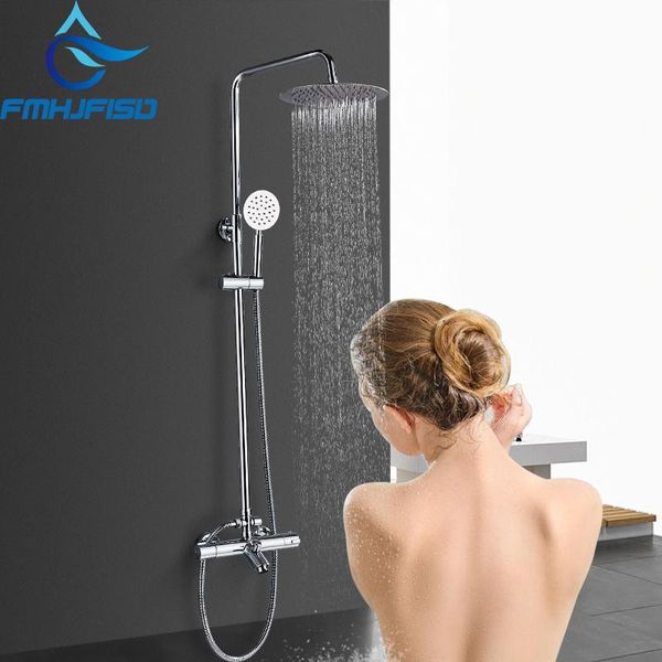 bathroom chrome thermostatic shower faucet 10 inch head bath round mixing valve sets
bathroom chrome thermostatic shower faucet 10 inch head bath round mixing valve sets
