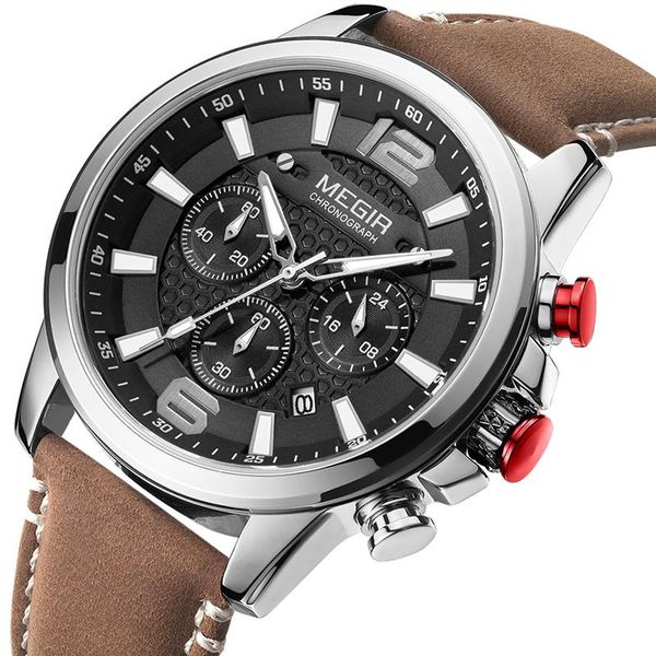 watch men waterproof chronograph military male clock genuine leather business man sport wristwatch wristwatches, Slivery;brown
watch men waterproof chronograph military male clock genuine leather business man sport wristwatch wristwatches, Slivery;brown
