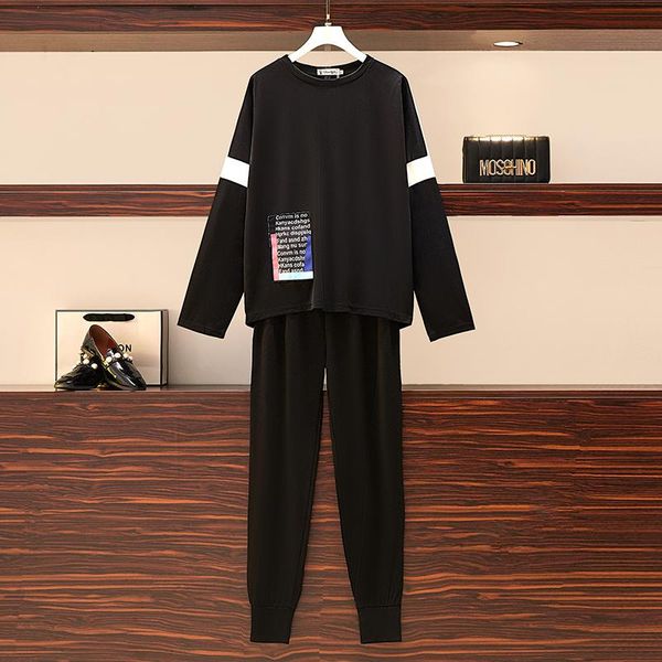 plus size tracksuits casual sports suit 2021 spring street wear patchwork loose and high waist wide leg pants two-piece women cloth, Black
plus size tracksuits casual sports suit 2021 spring street wear patchwork loose and high waist wide leg pants two-piece women cloth, Black