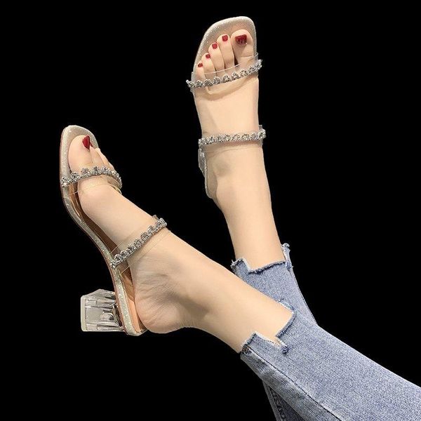 transparent heel slippers women crystal pvc thick shoes summer sweet open toe high sandals silver, Black
transparent heel slippers women crystal pvc thick shoes summer sweet open toe high sandals silver, Black