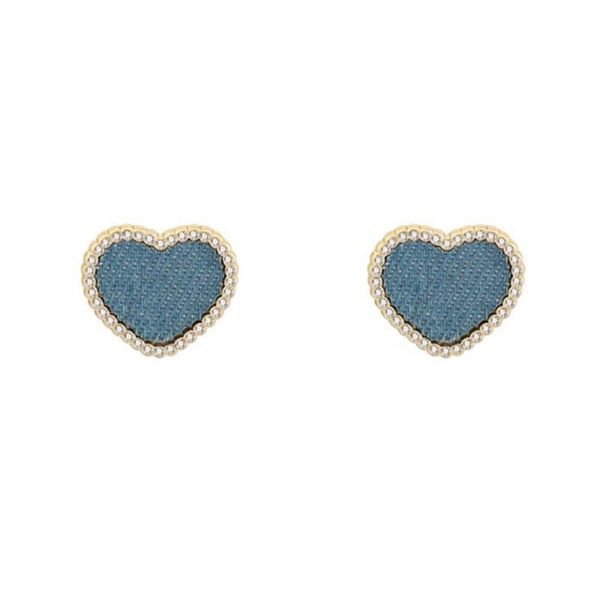stud 925 silver needle fabric denim blue earrings cute sweet simple for women or girl small love fine jewelry gifts, Golden;silver
stud 925 silver needle fabric denim blue earrings cute sweet simple for women or girl small love fine jewelry gifts, Golden;silver