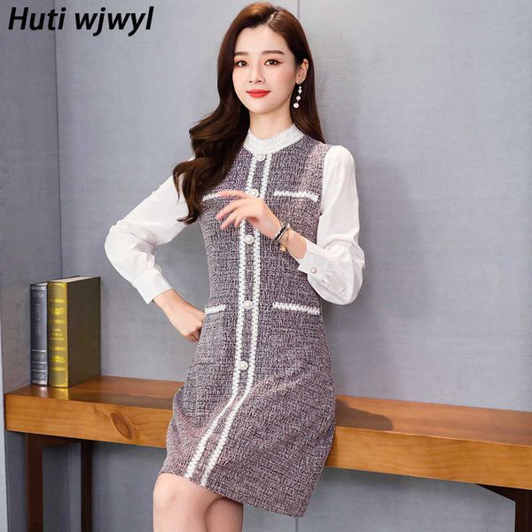 spring autumn vintage party dress elegant women casual vestidos korean 3xl plus size office lady high street bodycon 210528, Black;gray
spring autumn vintage party dress elegant women casual vestidos korean 3xl plus size office lady high street bodycon 210528, Black;gray