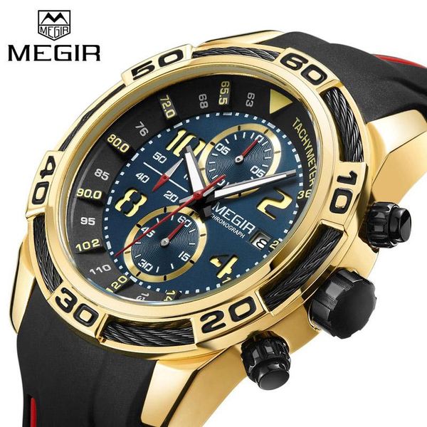 wristwatches megir chronograph sport quartz watch men silicone strap military mens watches male wristwatch relogio masculin, Slivery;brown
wristwatches megir chronograph sport quartz watch men silicone strap military mens watches male wristwatch relogio masculin, Slivery;brown