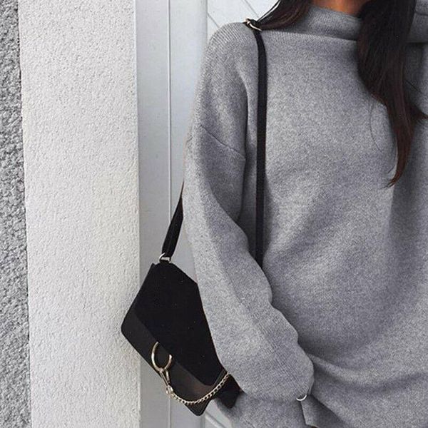 autumn winter knitted sweater women dresses oversized long sleeve turtleneck plain solid color warm sweaters, Black;gray
autumn winter knitted sweater women dresses oversized long sleeve turtleneck plain solid color warm sweaters, Black;gray