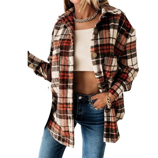 women's jackets womens plaid jacket long sleeve lapel button-down shirts shacket coat outwear, Black;brown
women's jackets womens plaid jacket long sleeve lapel button-down shirts shacket coat outwear, Black;brown