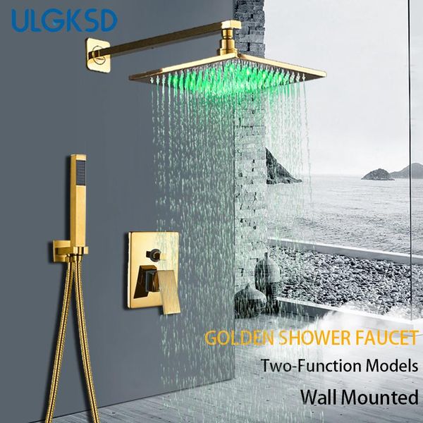 shower faucet set wall mount golden brass head and cold water mixer tap para bathroom sets
shower faucet set wall mount golden brass head and cold water mixer tap para bathroom sets